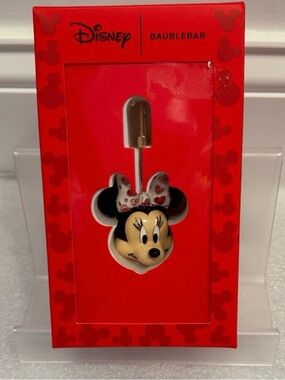 Disney x BaubleBar 3D Minnie Mouse Head Bag Charm Keychain NIB